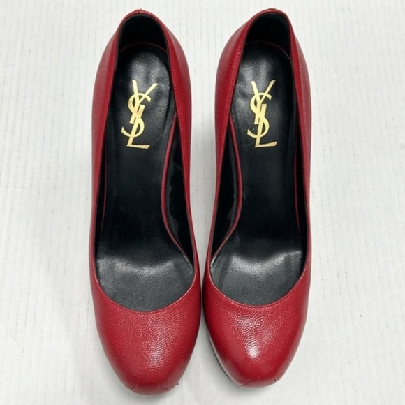 Saint Laurent red platform pumps - Picture 3 of 8